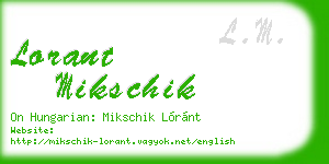 lorant mikschik business card