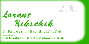 lorant mikschik business card